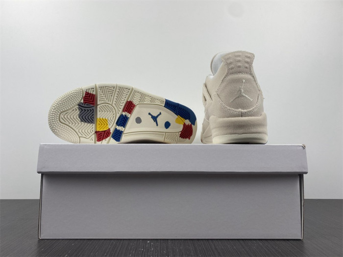Air Jordan 4 Womens Canvas Sail Cement Grey DQ4909-100