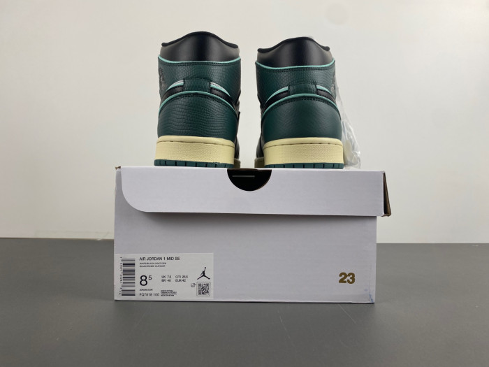 Air Jordan 1 Mid "White/Black/Oxidized Green" FQ7818-100