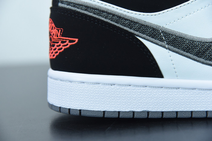 Air Jordan 1 Low Black White Wolf Grey Infrared 553558-029
