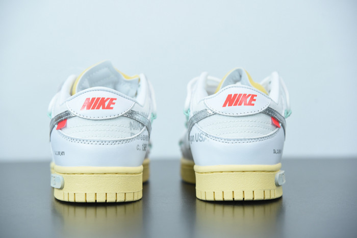 OFW Nike Dunk Low 01 Of 50 OW White Metallic Silver DM1602-127