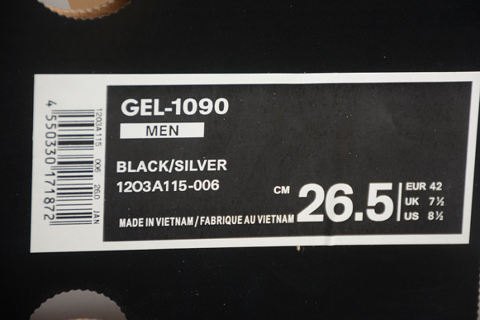 ASICS GEL-1090 Black Silver - 1203A115-006