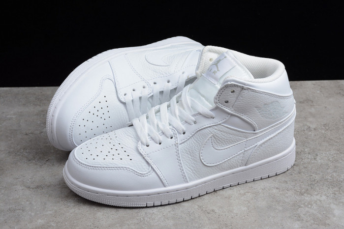 Air Jordan 1 Mid Triple White 554724-109